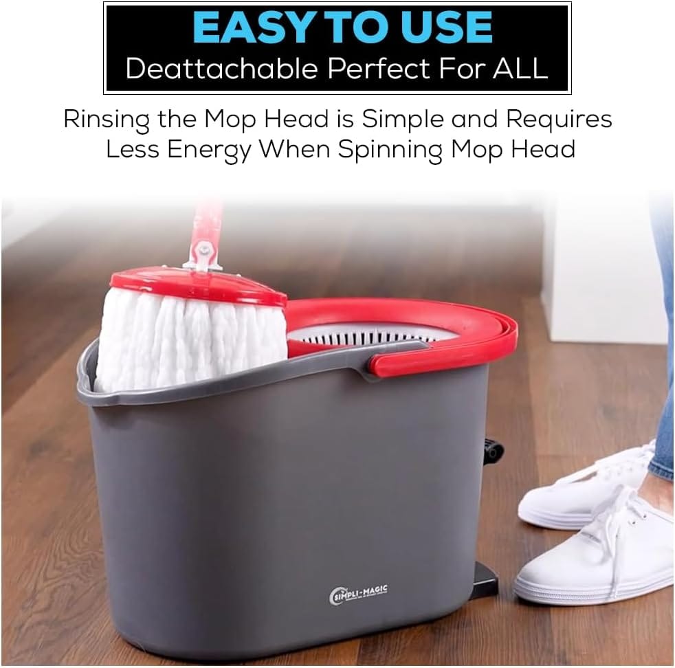 spin mop cleaning system with 3 microfiber mop heads red/black spin mop cleaning system with 3 microfiber mop heads red/black